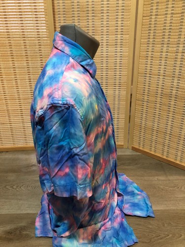 Chubbies Tropical Hawaiian Button Up Aloha Shirt Colorful Tye-Dye Large L Rayon - Bild 2 von 9