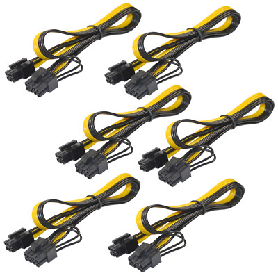 6-Pack HQRP Pci-E Pcie Stromkabel für Gpu Oder Bitcoin Mining