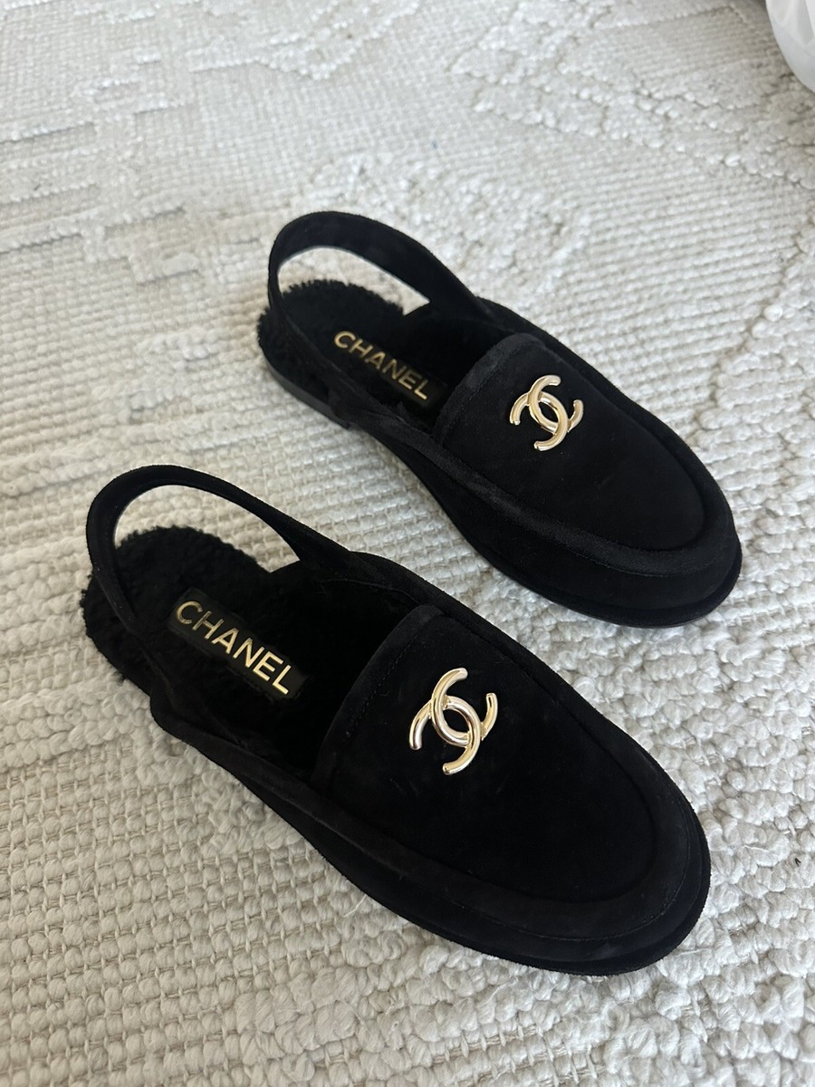 【秋冬らしいスエード!】CHANEL 25A ローファー モカシン Chanel 25A slingback Suede Sherpa loafers | eBay