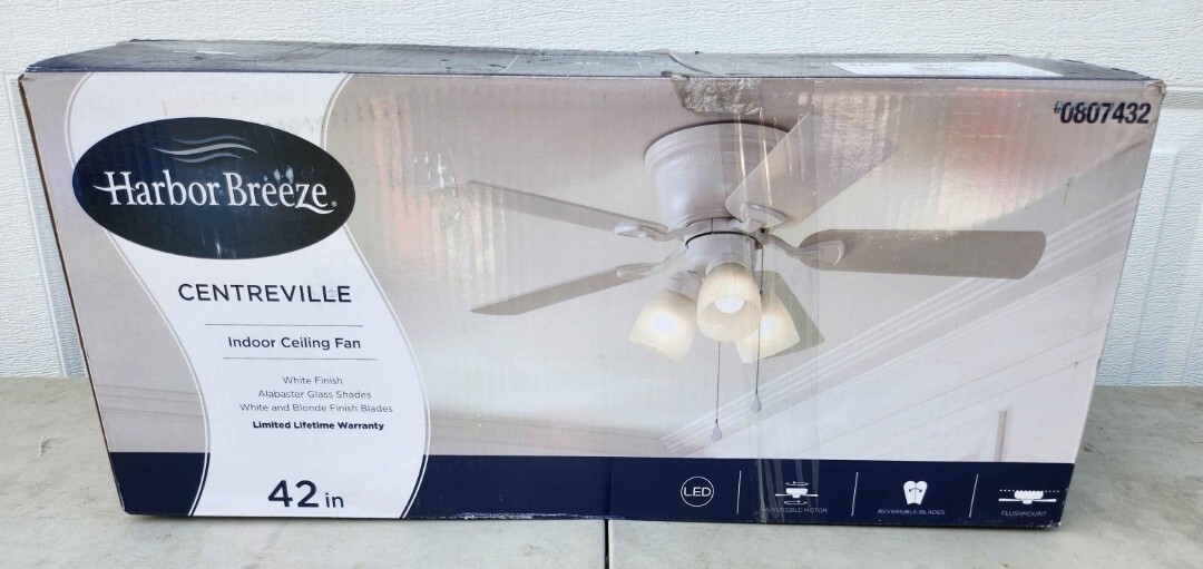 Harbor Breeze Centreville 42-in Ceiling Fan -White (40687) | eBay