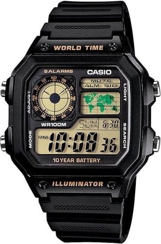 Casio AE-1200WH Serie Herren Weltzeit Quarz Digital Schwarz Klassiker aus Japan🔥 - Bild 21 von 30