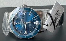 Zodiac Super Sea Wolf Automatic Blue Dial Blue Bezel Steel Bracelet Watch ZO9211