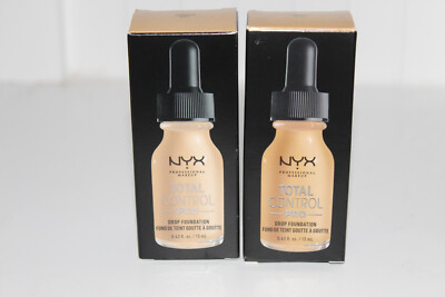 NYX Total Control PRO Drop Foundation~Buff~Beige~0.43 oz ea~Lot of 2
