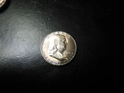 BU Ben Franklin half dollar 1961 P gem bu with beautiful original toning