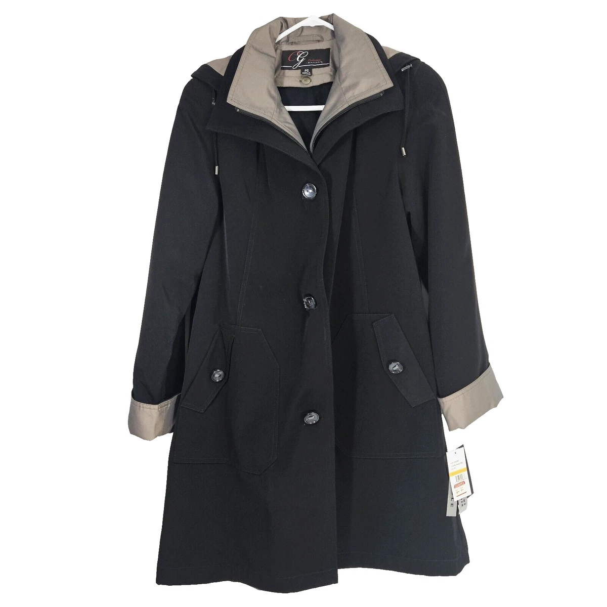 CG Gallery Collection Raincoat Women s PS Black Smoke Detachable Hood Liner