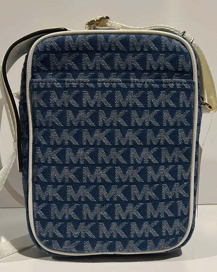 Michael Kors Signature Bedford Zip Denim Flight Crossbody Bag BB47