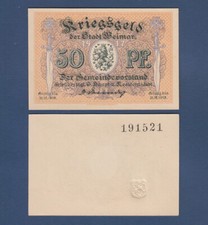 WEIMAR 50 Pfennig 1917 - 1918 Kriegsgeld KASSENFRISCH / UNC W20.4a