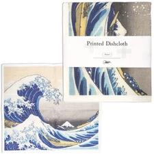 Japanese Kitchen DishCloth Wash Rag Dish Towel 13.5"x16" Nami Wave Made in Japan