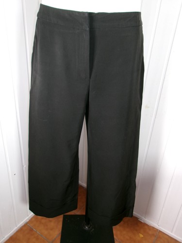 Max Mara, Pantalon court Pantacourt 'S Max Mara 40 polyamide noir ample revers Made Italy