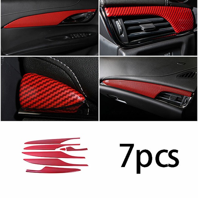 Interior Door Panel Cover Trim Red Carbon Fiber Fit For Cadillac ATS 20132020 eBay