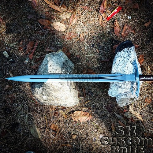 Viking Sword 5160 Spring Steel Blade Hand Forged Medival Full Tang Sword 37" - Picture 3 of 7