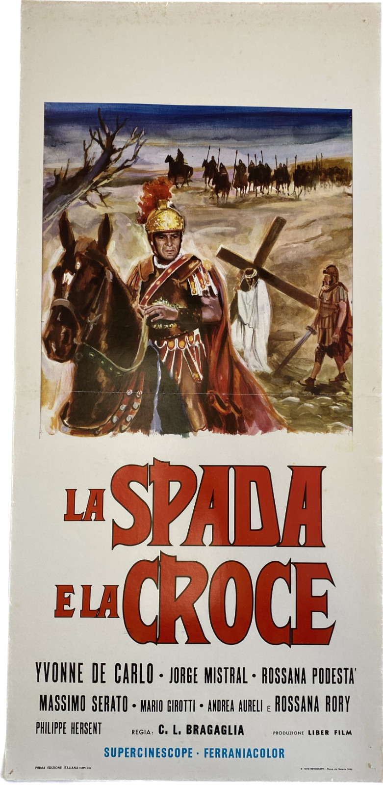 Locandina originale film La spada e la croce (1958) - Regia di Carlo Ludovico Bragaglia, Paolo Taviani, Vittorio Taviani