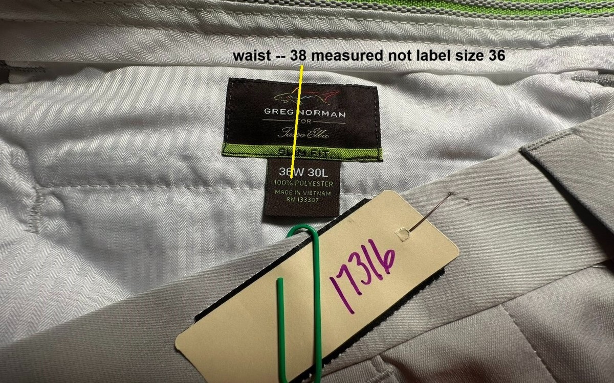 Greg Norman Tasso Ella slim fit men's gray casual pants straight