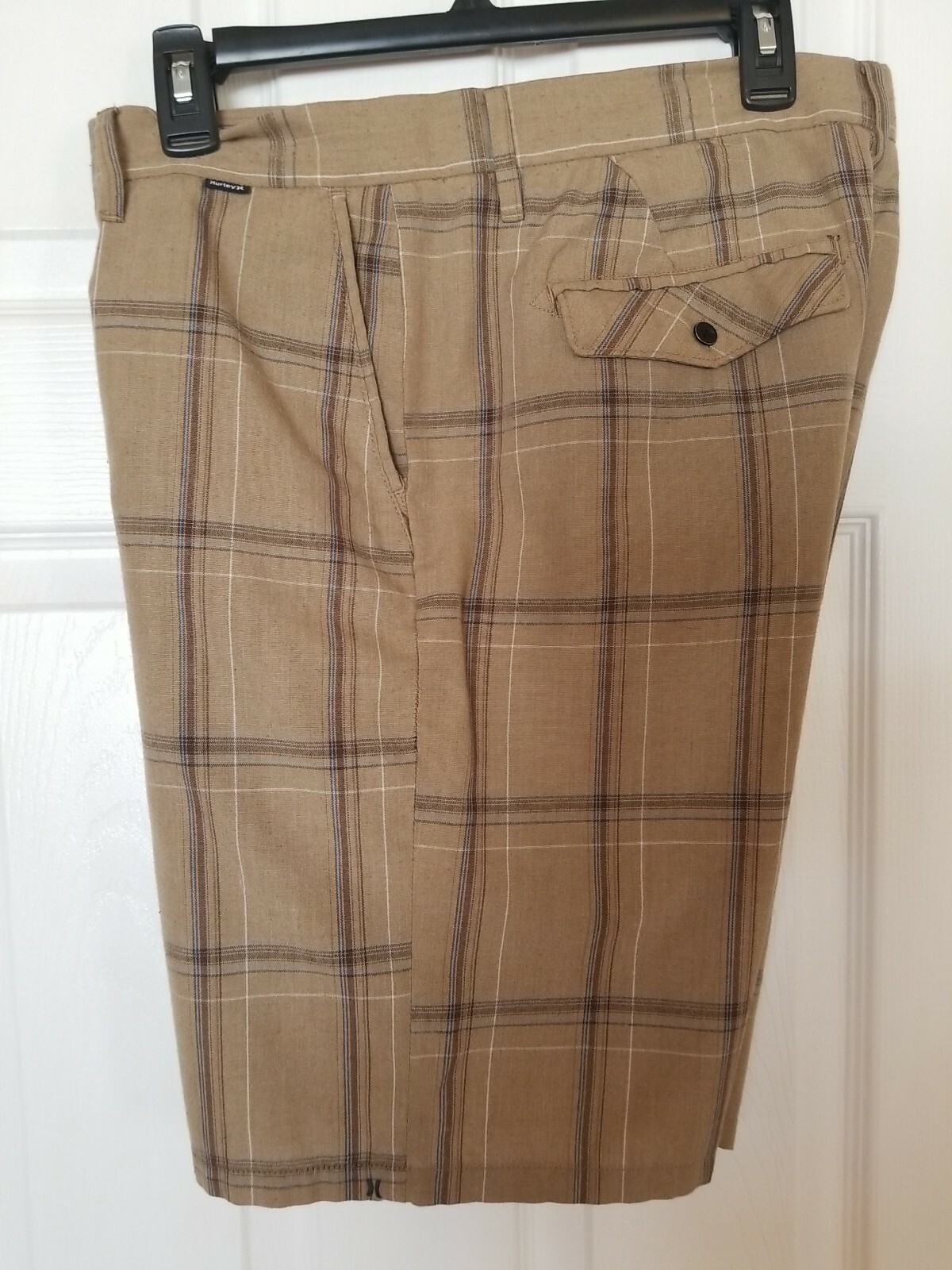 Mens Hurley Golf Shorts 34X10 Flat Front Multi Colored Stripes