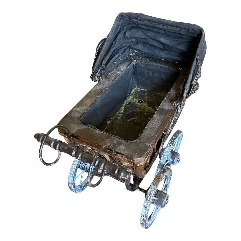 Victorian Doll Pram Baby Buggy Gothic Stroller Doll Flower Planter - Image 2 of 4