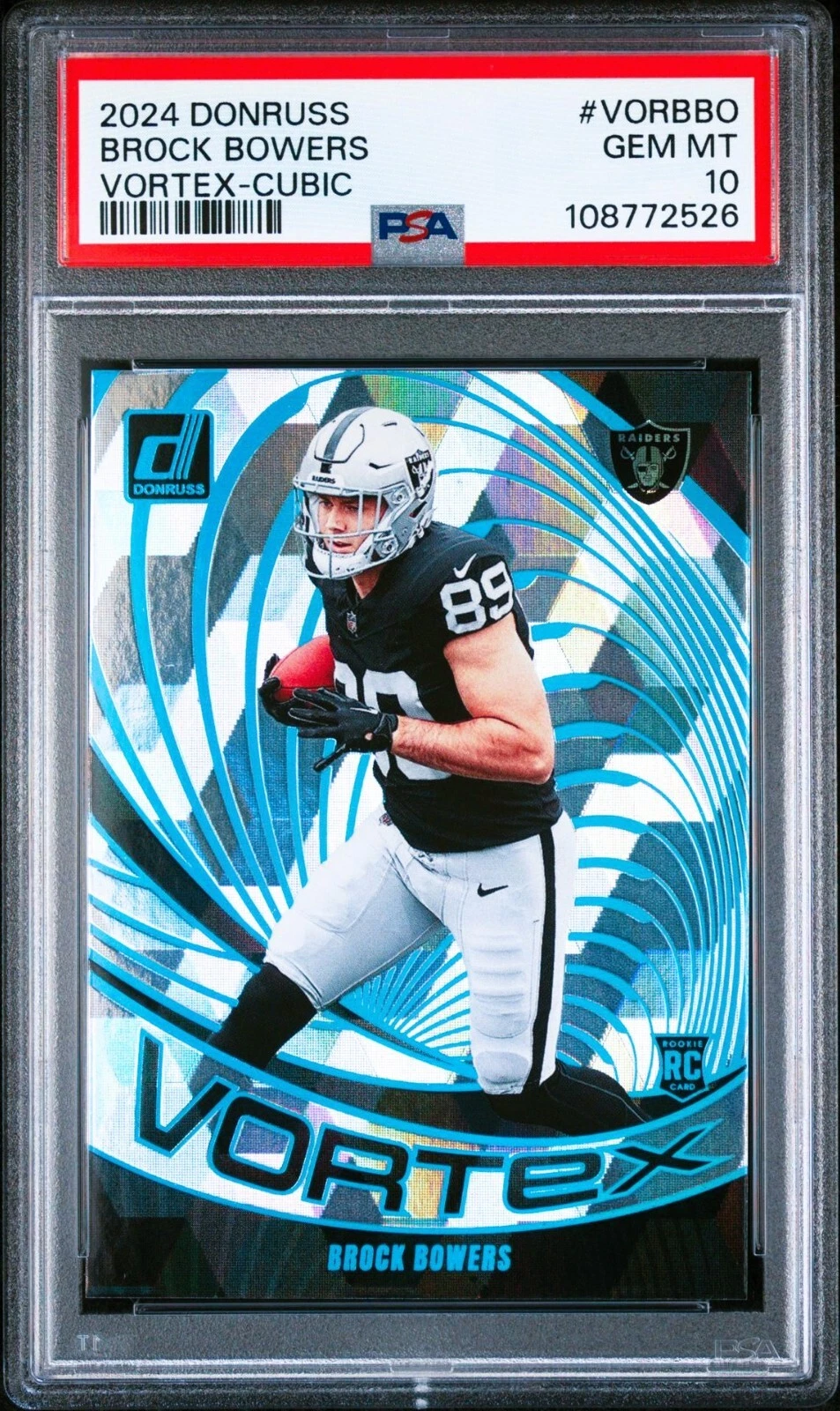 Brock Bowers Panini Donruss Vortex #VORBBO Cubic