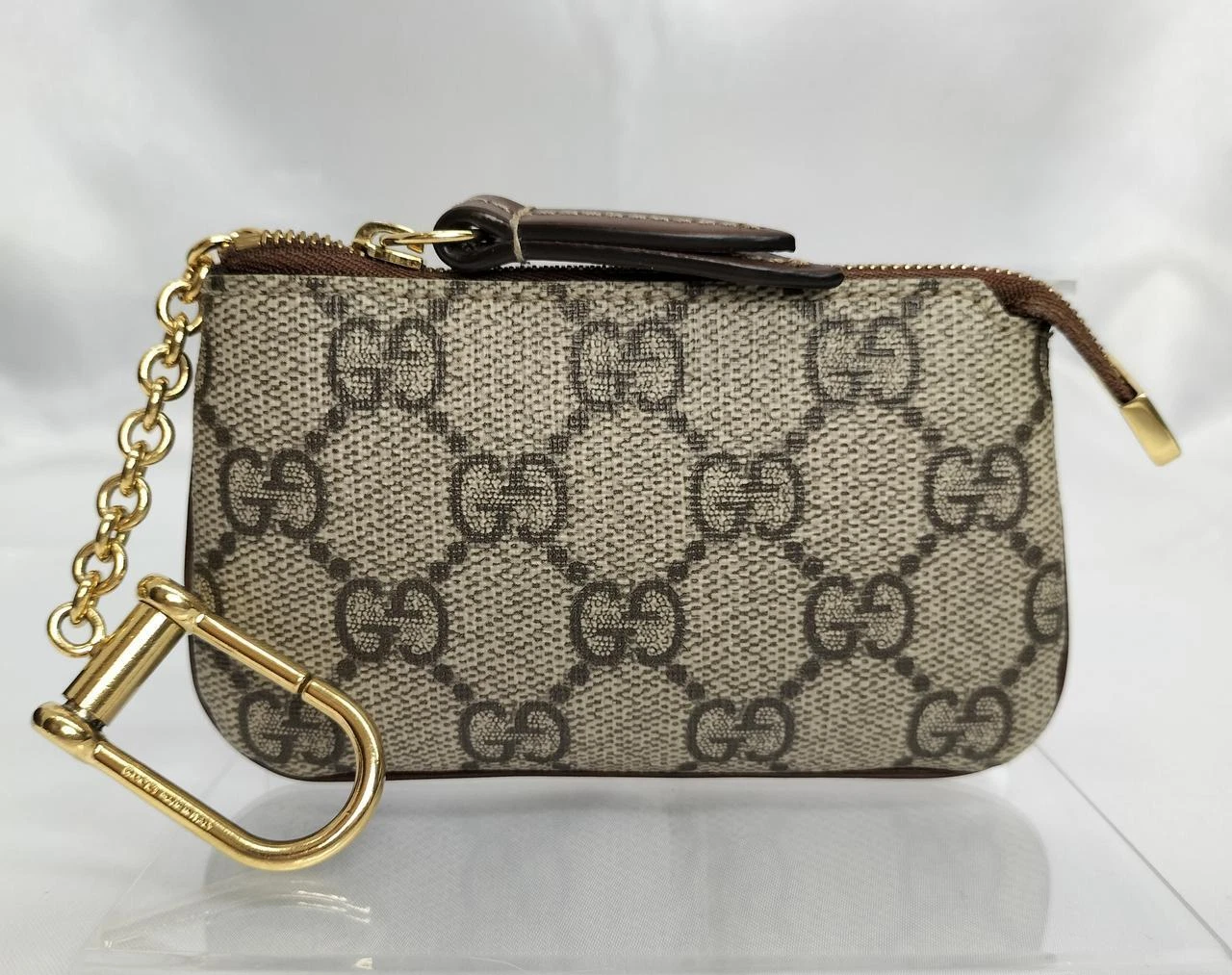 Porte monnaie GUCCI GG Supreme porte clé cuir 447964 occasion très bon état Japon