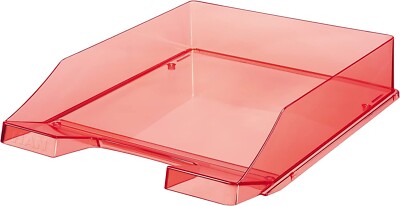 6x HAN Briefablage KLASSIK stapelbar 1026-X-29 transparent-rot A4