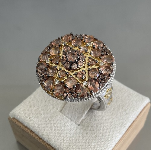 Jenipapo Andalusite & Zircon Cluster Star Design Ring 3.90 CTW 925 Silver Size 7 - Picture 3 of 19