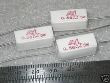0.56 Ohms 5% @ 5 Watt WW RGA SAND POWER RESISTORS  - 20 pcs