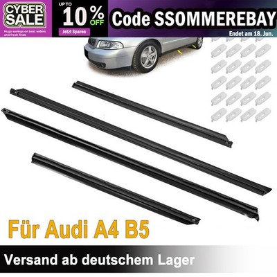 4x ZIERLEISTEN TÜRLEISTEN für AUDI A4 B5 Limousine Avant mit Clips Satz Lestein
