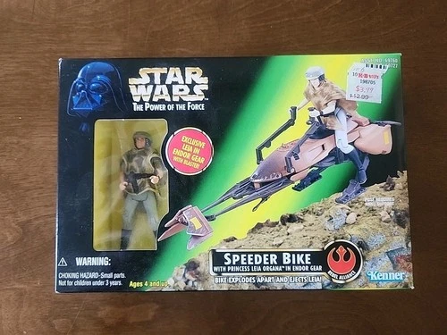 🌟 Star Wars Power of the Force Speeder Bike W/ Princess Leia Kenner - 1997