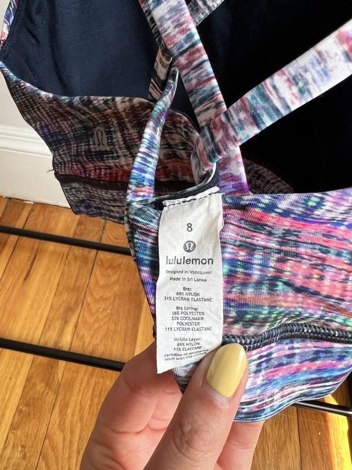 Sujetador Lululemon Energy Multicolor Rosa Extreme Tirantes Top 8 Foto 3 de 3