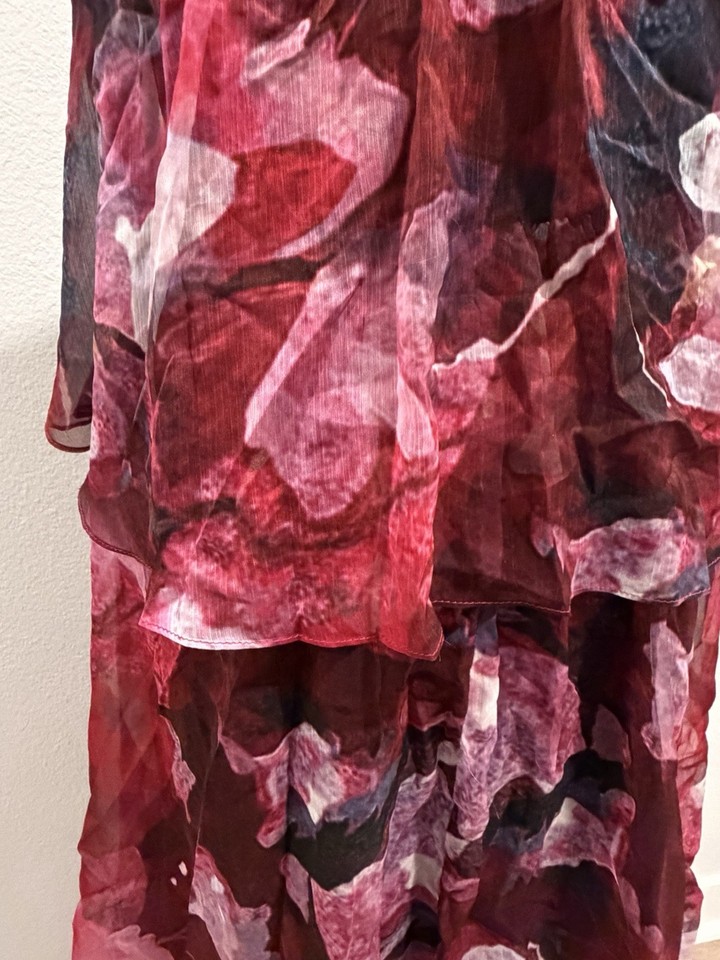 Petal & Pup Bloom Strapless Maxi Dress L Large NWT Red Pink Floral ...