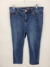 Chicos Jeans Womens Medium 1 Dark Wash So Lifting Crop So Slimming Collection