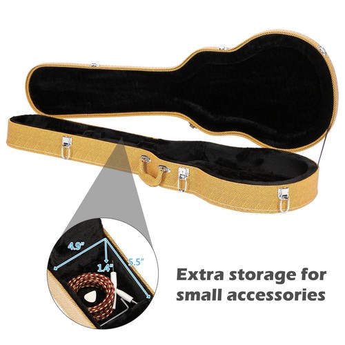 US Stock Electric Guitar Hard Case for Gibson Les Paul LP Bulge Surface Yellow