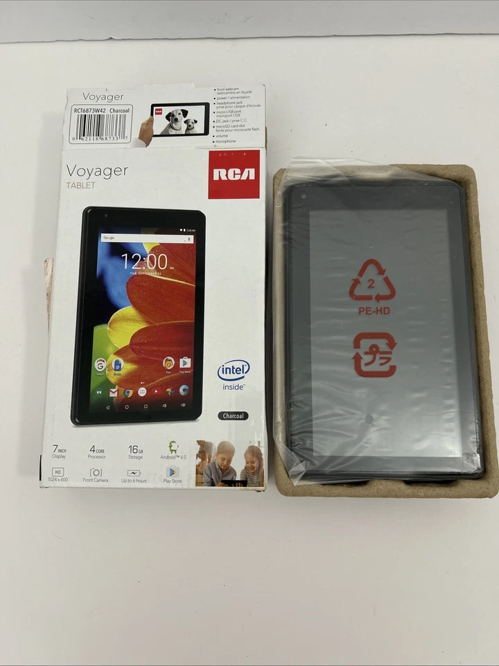 RCA Voyager 7" Black Tablet 16GB 4 Core Android 6.0 RCT6873W42 SKU 1387 - Image 4 of 4