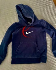NIKE Little Boys Size 4 Sweatshirt Hoodie Long Sleeve Baseball Swoosh Navy