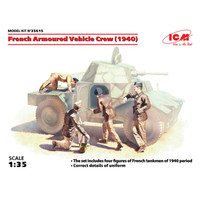 French Armoured Vehicle Crew 1940 4 Figures Kit 1:35 Icm Kit Figure Militari -D-