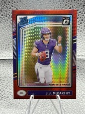 2024 Panini Donruss Optic - Rated Rookie J.J. McCarthy #235 Red Hyper Prizm (RC)
