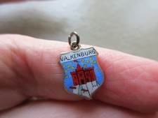 ANTICO CIONDOLO VINTAGE ARGENTO STERLING SMALTO OLANDESE CASTELLO VALKENBURG FOB