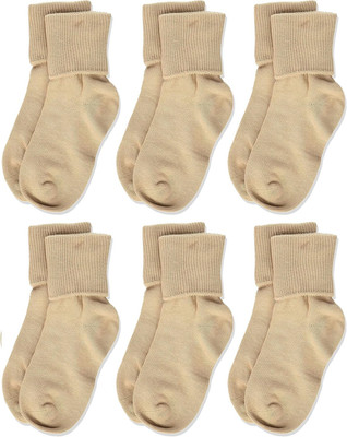 Girls 2-6X Seamless Turn Cuff 6 Pair Pack Socks