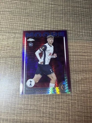 2024-25 Topps Chrome UEFA Mikey Moore RC#199 Magenta Prism 47/75 Tottenham