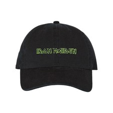 Authentic Iron Maiden Border Logo Dad Hat Black NEW