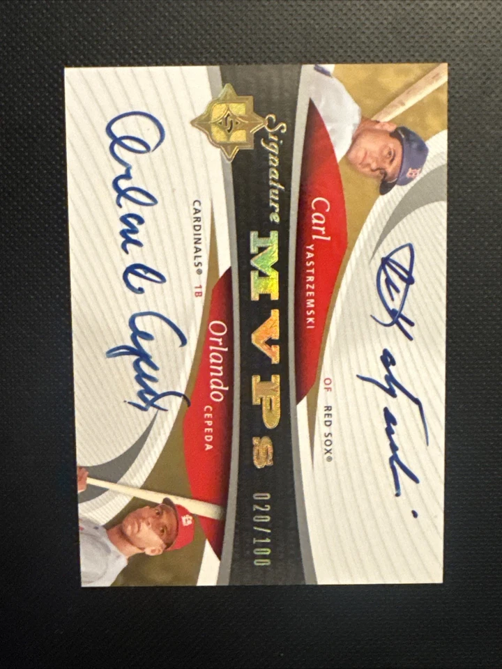 2005 Ultimate Signature Edition Carl Yastrzemski/Orlando Cepeda Dual Auto /100 - Image 3 of 4