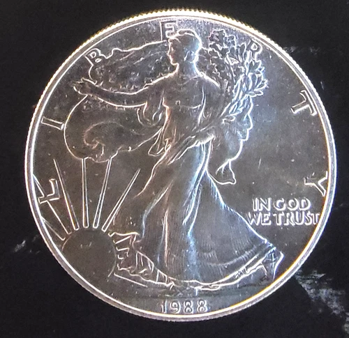 1988 American Eagle Toned Walking Liberty Bullion Vtg-0.999 Silver 1 Oz Coin 1z