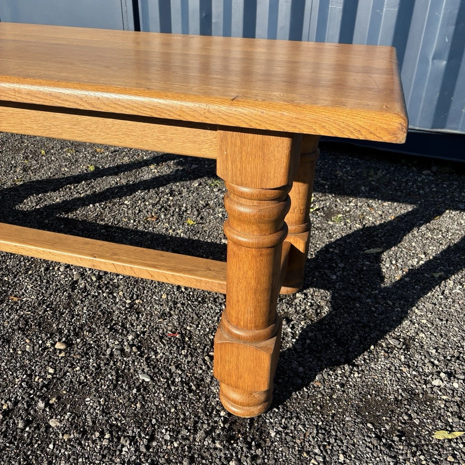 Vintage Solid Light Oak Refectory Dining Table, Seats up to 8, Long Rectangular - Image 3 of 4
