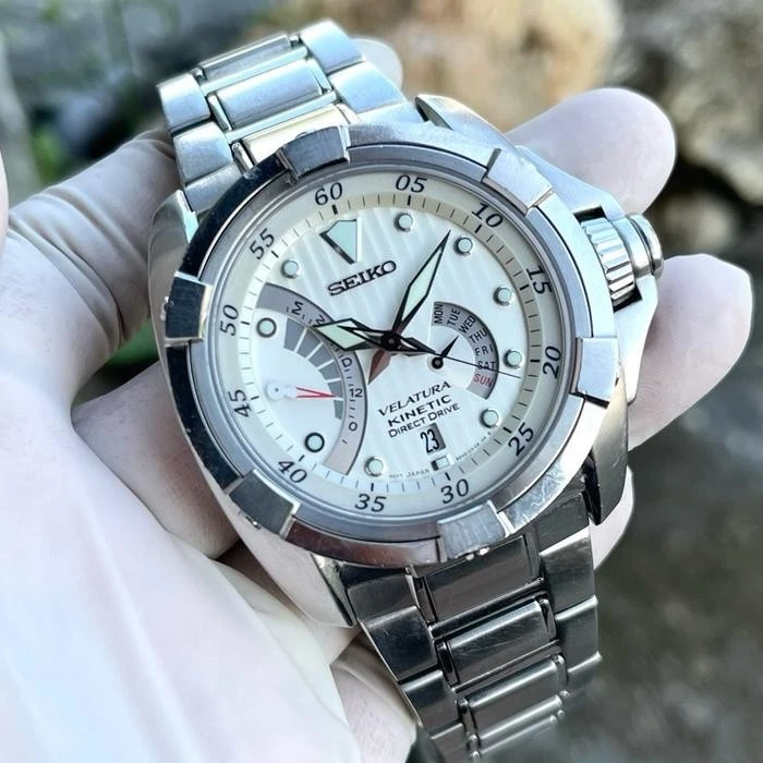 Raro Reloj Seiko Velatura Kinetic Direct Drive SRH001P1 Limitado Hombres Fecha De Colección Foto 3 de 4