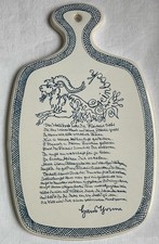 Vintage Keramik Steingut Frühstückbrettchen Motiv Steinbock 