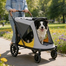 Dog Stroller for Large Dogs Pet Stroller All Terrain Wagon Cart w/One-Foot Brake