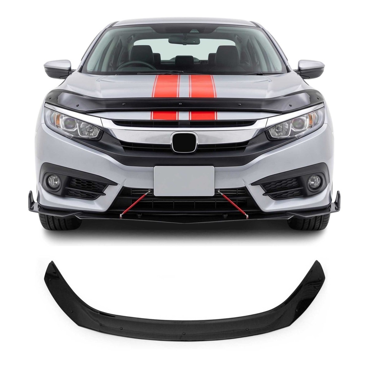 Front Bug Shield Hood Deflector Guard for Honda Civic 2016-2021