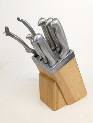 Master Chef ProChef Cutlery Kitchen Knife Set & Wood Block Stainless Steel China