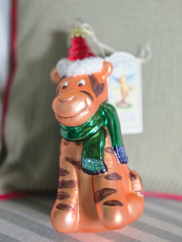 Disney TIGGER Winnie the Pooh Christmas Holiday ornament Blown glass
