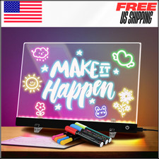 16" LED Note Board Light Up Drawing Board W 16 Markers  Cards, Led Acrylic