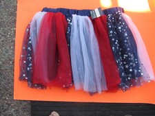 Patriotic American Flag red white blue Skirt Tulle Size Medium