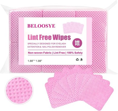 Lint Nail Wipes, Eyelash Extens Glue Wipes, Super Absorbent Soft